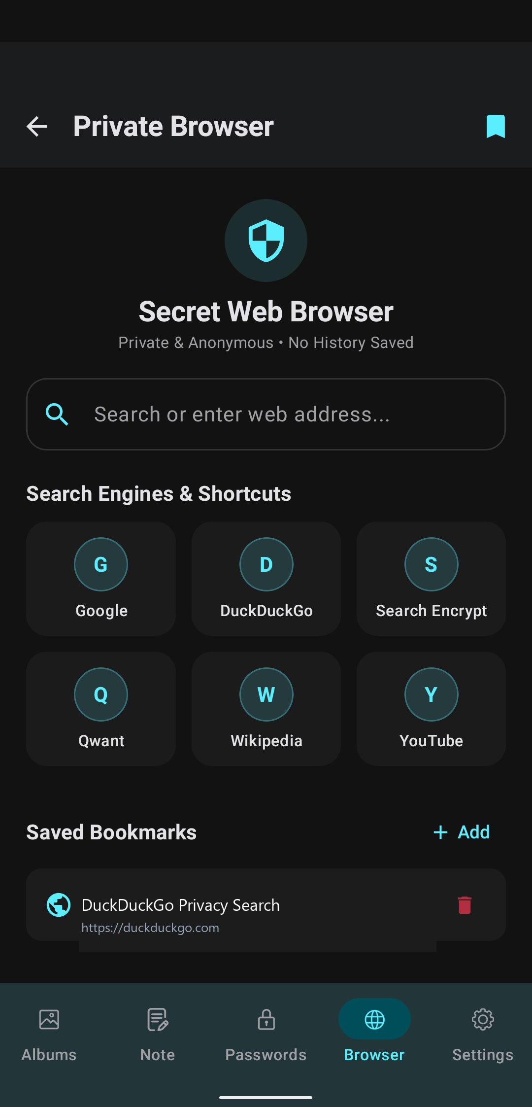 Incognito Private Web Browser
